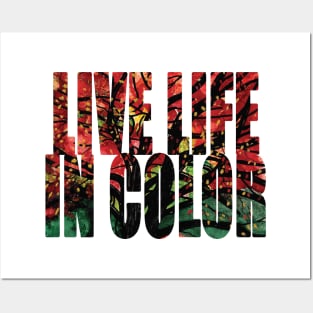 Word Art Live Life in Color from Alcohol Ink Painting Autumn Tree Posters and Art